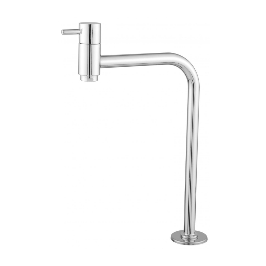 Grifo cromado para lavatorio pico alto alkatami slim 90º 30cm