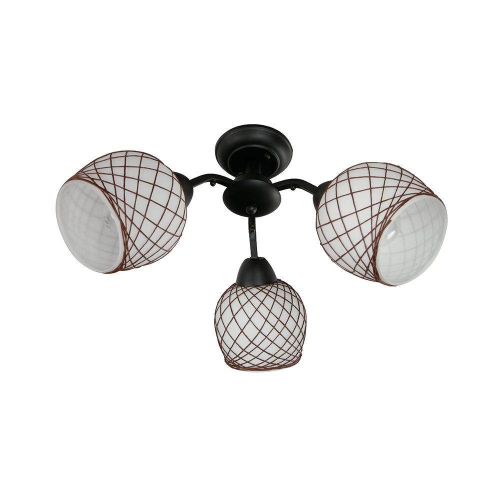 Lámpara de techo Ikelite Russel negro 3 luces e27 40w
