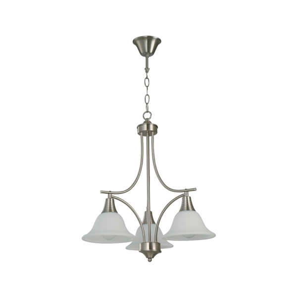 Lámpara colgante Ikelite Laverith níquel satinado 3 luces e27 60w