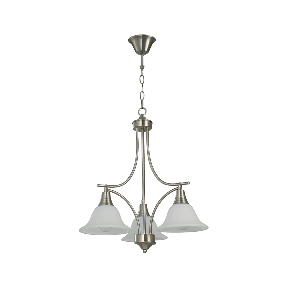Lámpara colgante Ikelite Laverith níquel satinado 3 luces e27 60w