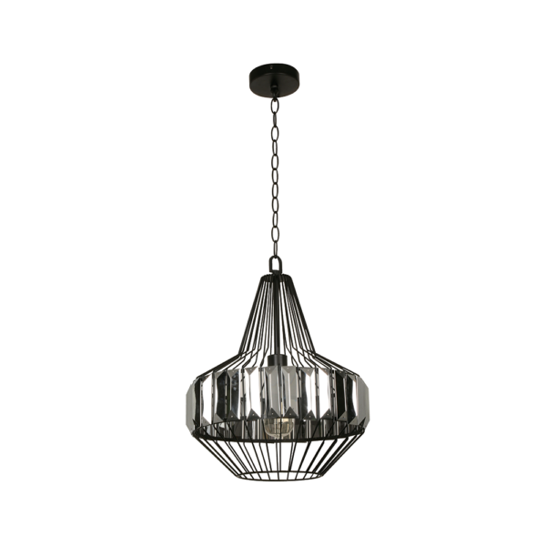 Lámpara colgante Designers Claudy negro ahumado e26 60w