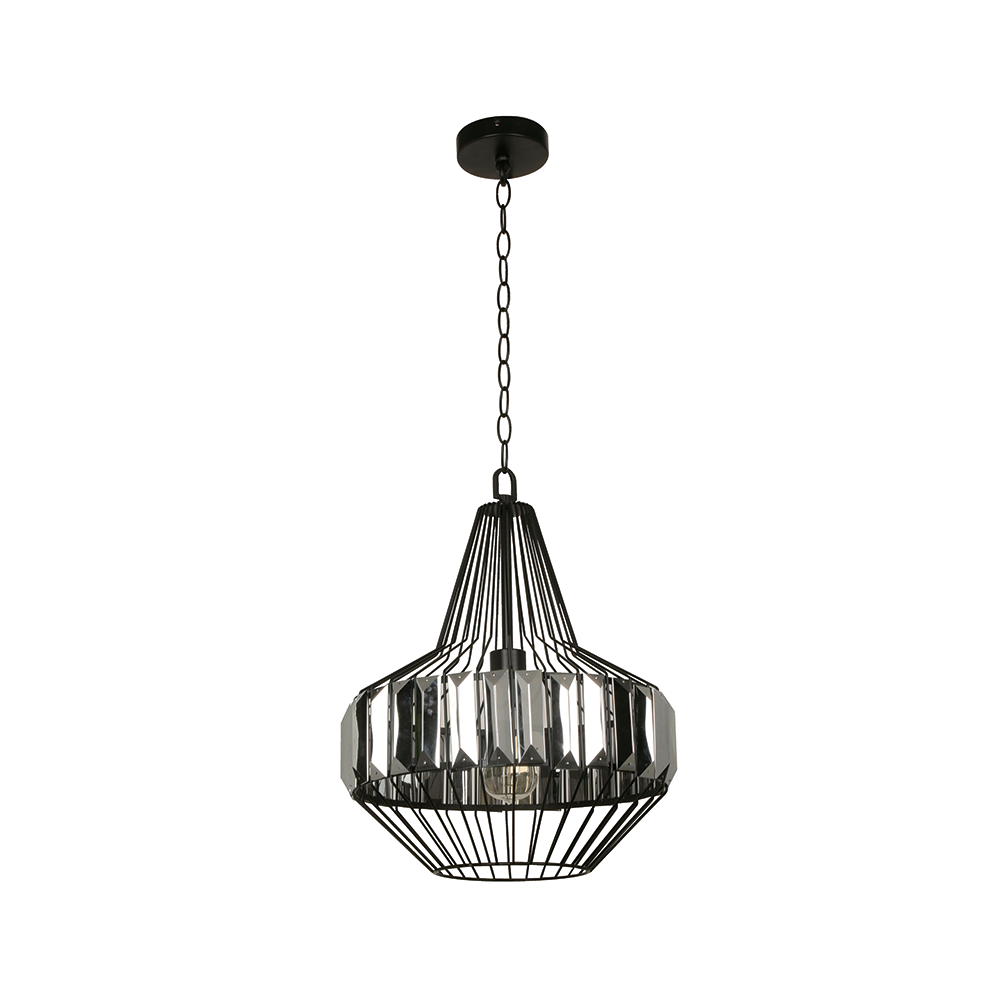 Lámpara colgante Designers Claudy negro ahumado e26 60w