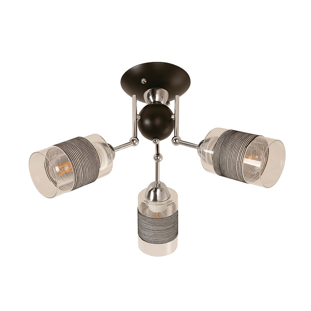 Lámpara de techo Ikelite Jarieth cromo 3luces e27 40w