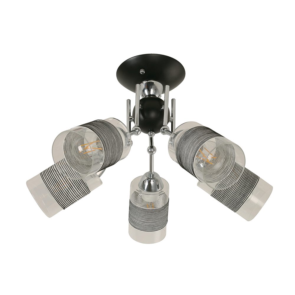 Lámpara de techo Ikelite Jarieth cromo 5 luces e27 40w