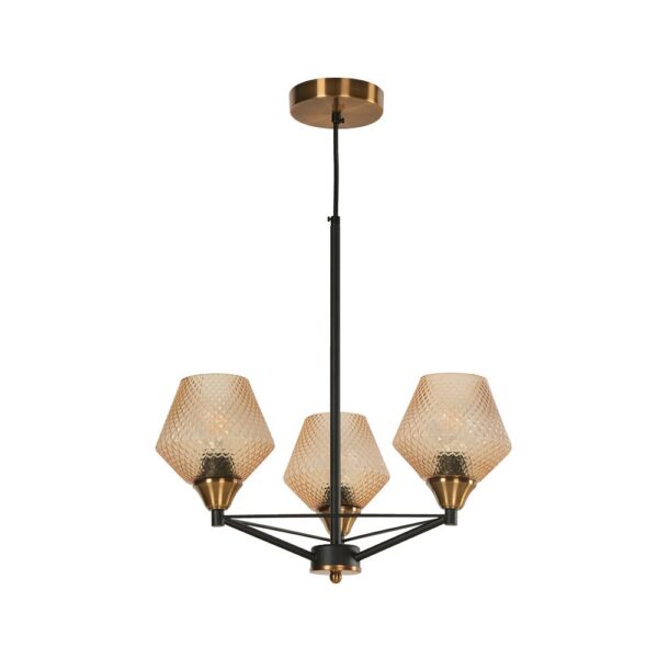 Lámpara colgante Designers Negro y Dorado 3 luces e27 60w