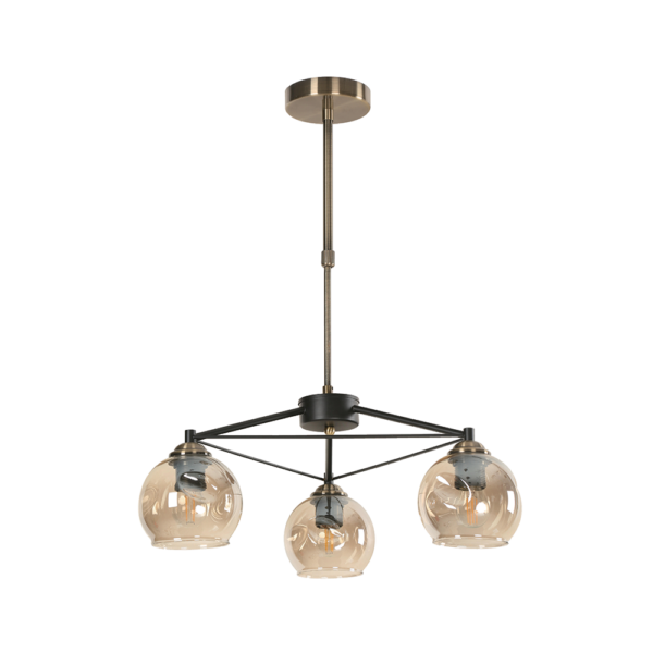 Lámpara de techo ikelite toledo bronce antiguo 3 luces e27 40w