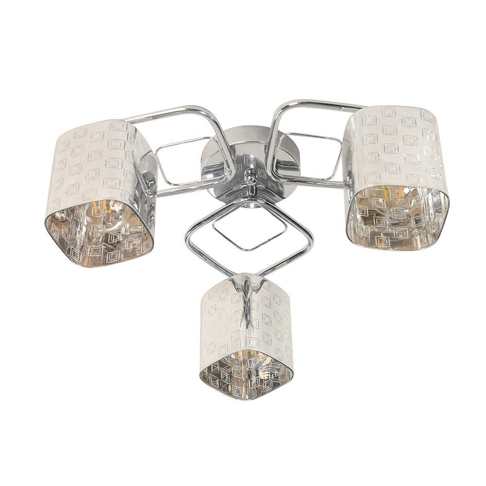 Lámpara de techo Ikelite Semi Flush cromo 3luces e27 40w
