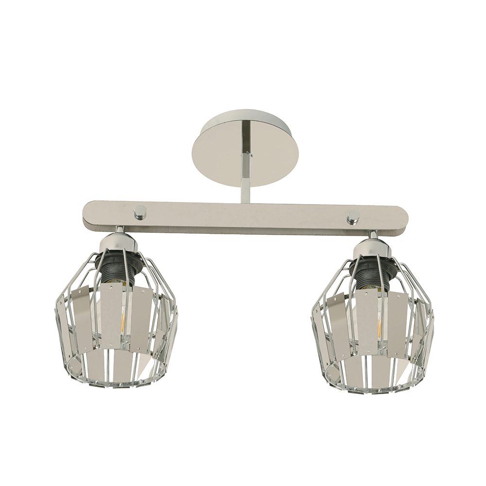 Lámpara de techo Desigers cromo 2 luces e27 60w