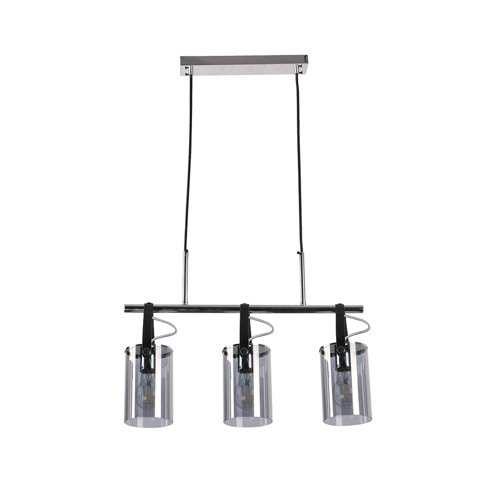 Lámpara colgante Ikelite Glass cromo 3 luces e27 60w