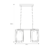 Lámpara colgante Designers Square negro ahumado 2 luces e27 60w — vista 1