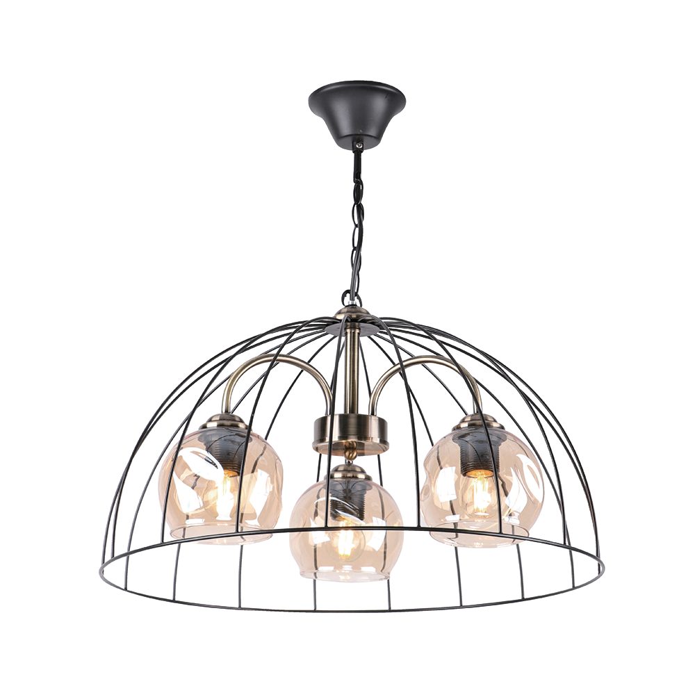 Lámpara colgantes Designers Mesh negro 3 luces e27 40w
