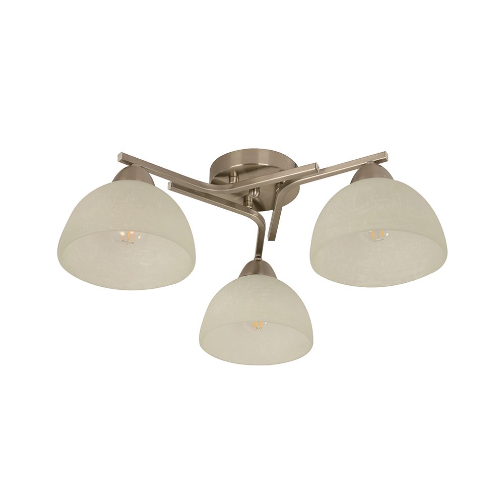Lámpara de techo ikelite sat níquel satinado 3 luces e27 40w