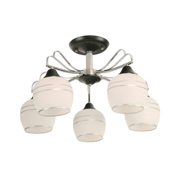 Lámpara de techo Ikelite Noved cromo+negro 5 luces e27 40w