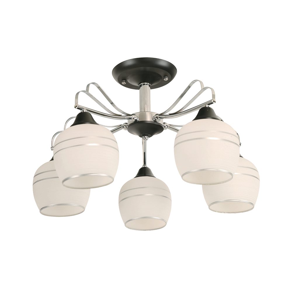 Lámpara de techo Ikelite Noved cromo+negro 5 luces e27 40w