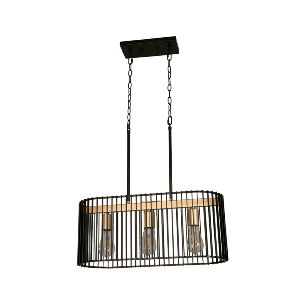 Lámpara colgante Designers Negro 3 luces e27 60w