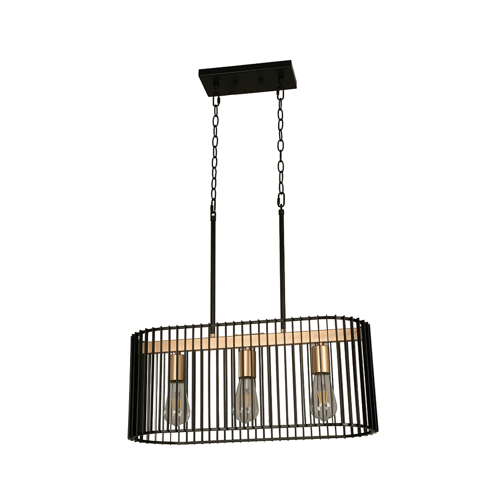 Lámpara colgante Designers Negro 3 luces e27 60w