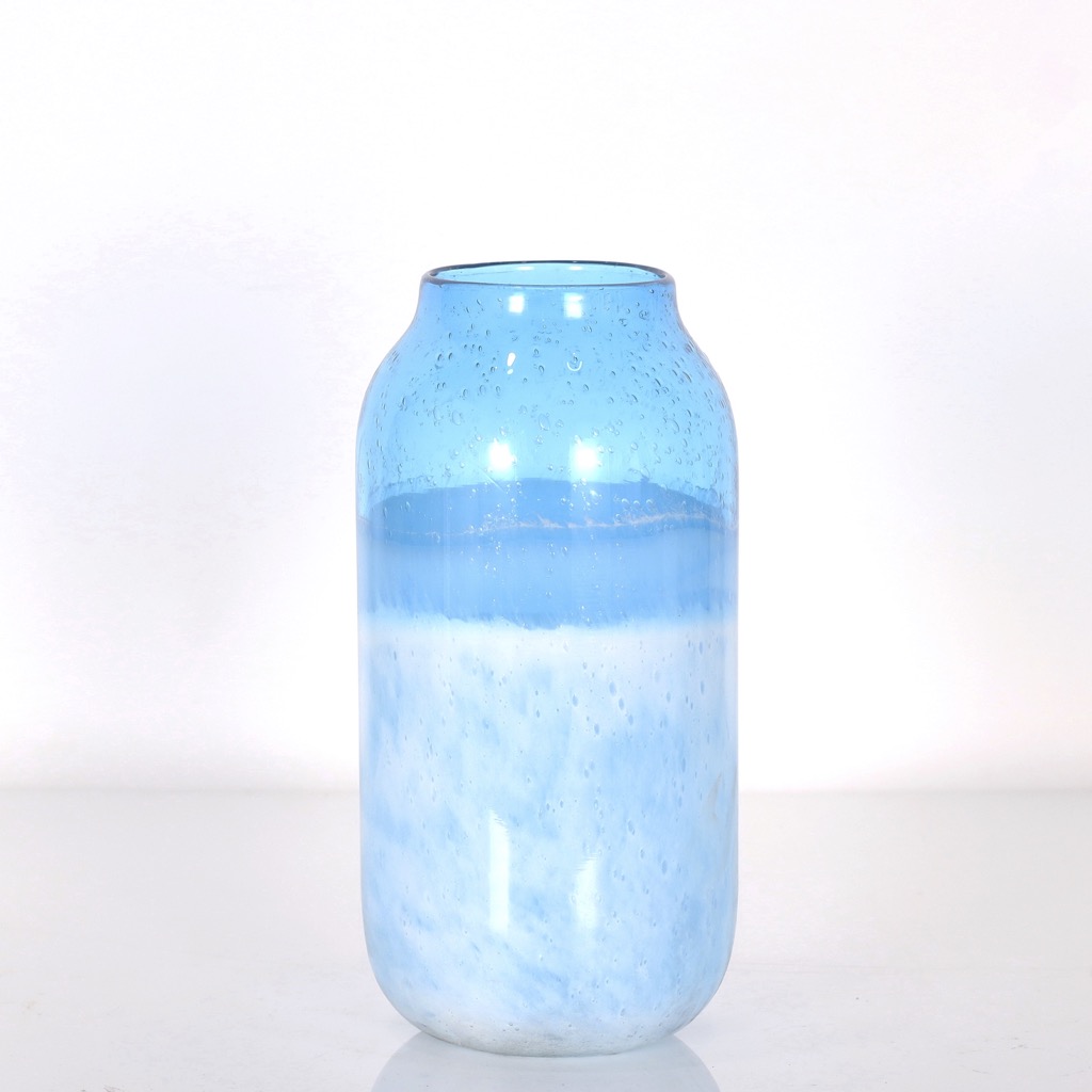 Florero kennedy azul 16,5×16,5x35cm
