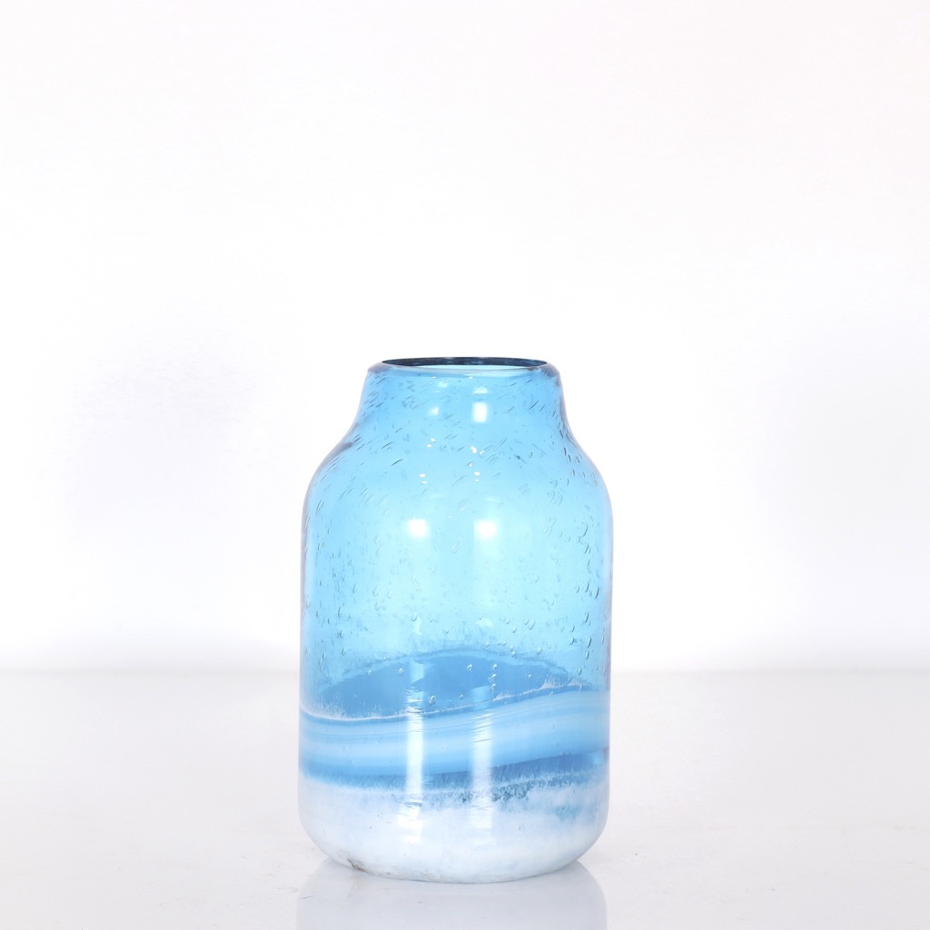 Florero kennedy azul 16x16x25cm