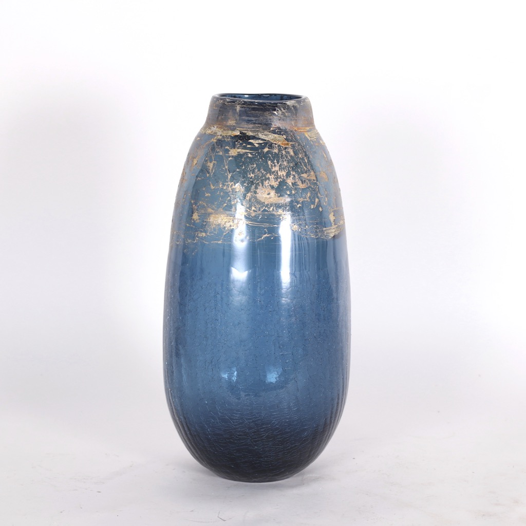 Florero kennedy azul 17x17x35cm