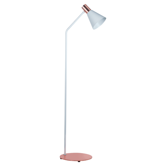 Lámpara de piso ostende cobre+blanco e27 150cm