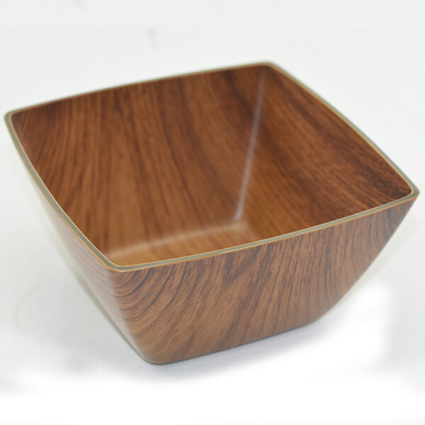 Bowl de plástico cuadrado hamilton diseño madera 16cm