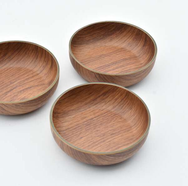 Bowl de plástico redondo hamilton diseño de madera