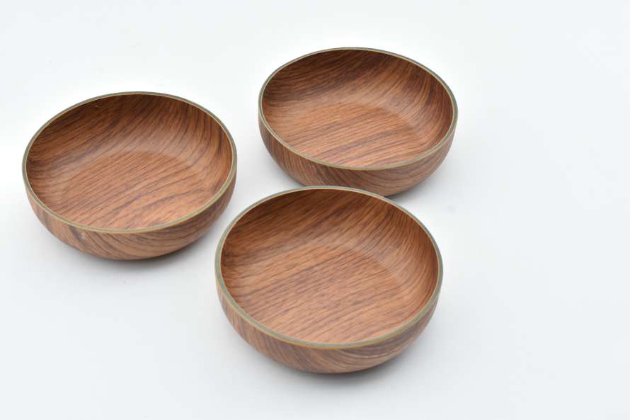 Bowl de plástico redondo hamilton diseño de madera