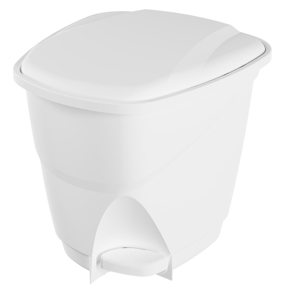 Basurero ecológico astra con pedal blanco 16lts