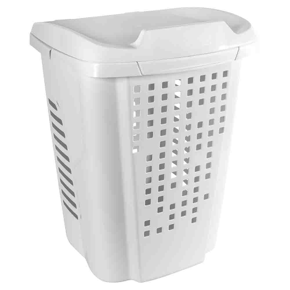 Cesto para ropa astra con compartimiento blanco 70lts