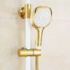 Kit ducha monocomando externo blanco/dorado — vista 2