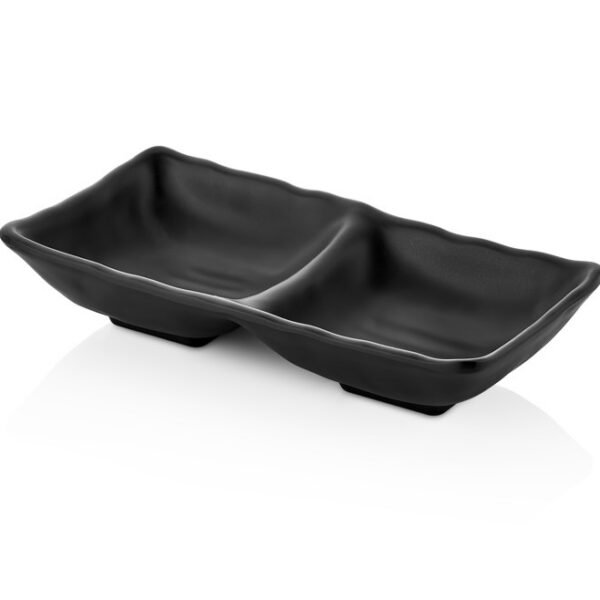Bandeja de melamina terra hamilton negro 2 secciones kul25217d