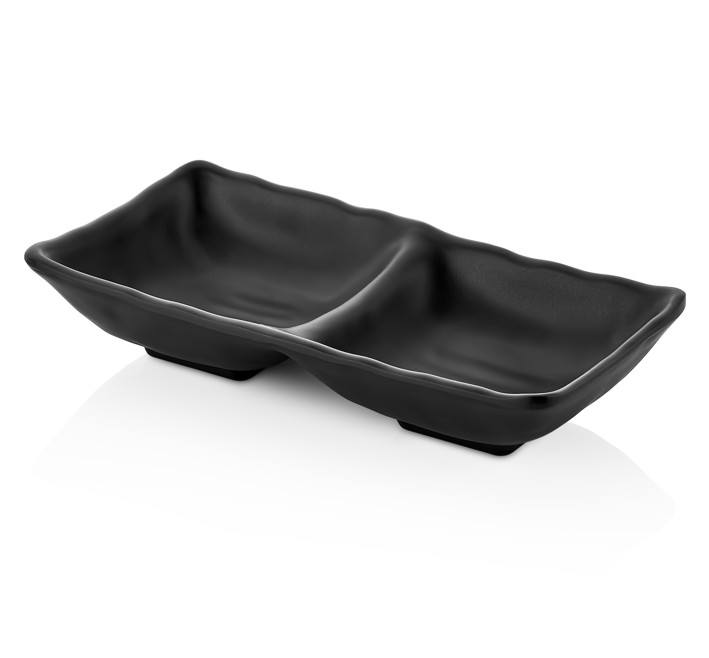 Bandeja de melamina terra hamilton negro 2 secciones kul25217d