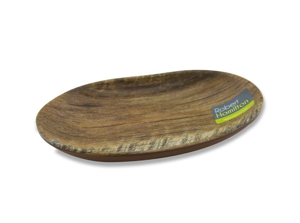 Plato ovalado sierra hamilton marrón 18.3×11.5x3cm kul27018si