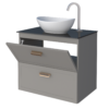 Mueble de baño cozimax odin con tapa de vidrio gris — vista 2