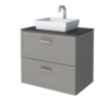 Mueble de baño cozimax odin con tapa de vidrio gris — vista 1