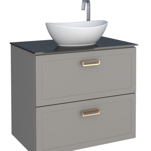 Mueble de baño cozimax odin con tapa de vidrio gris
