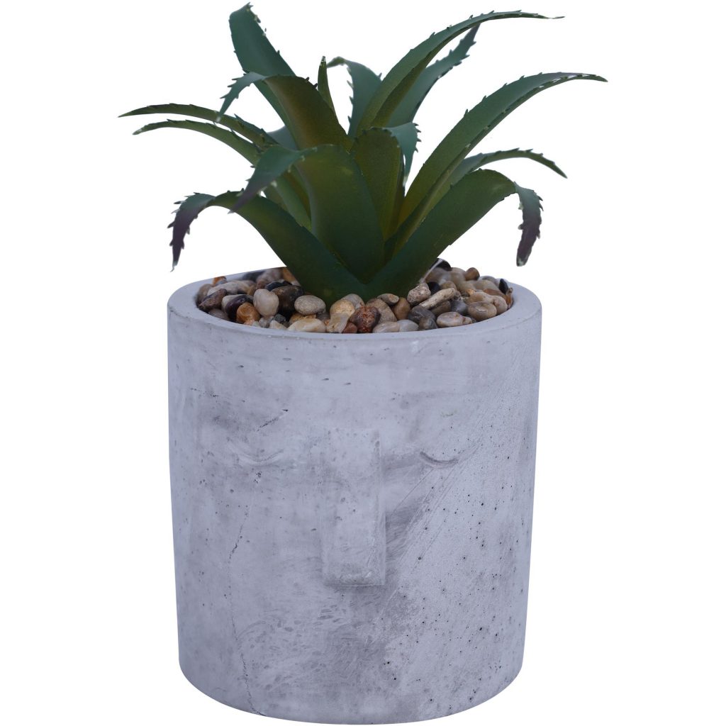 Maceta con planta artificial