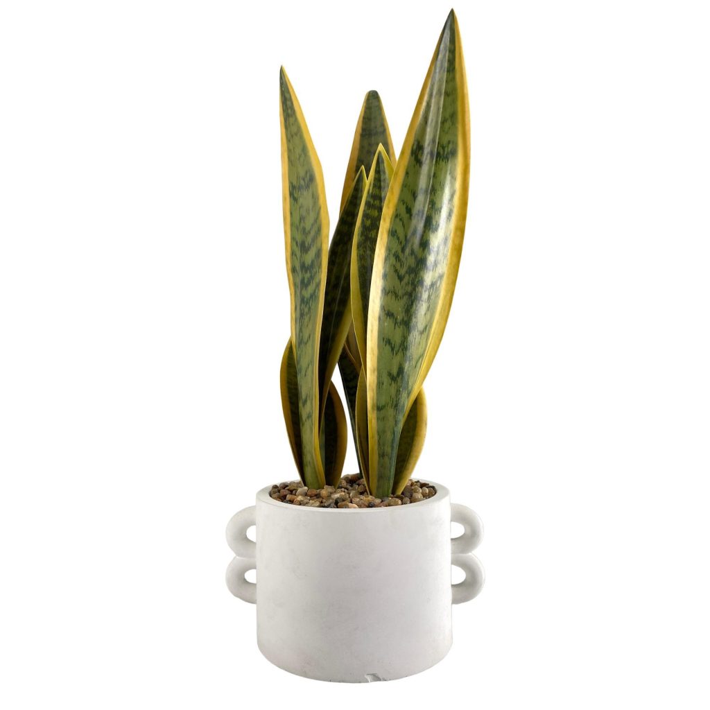 Maceta con planta artificial