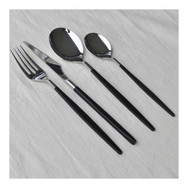 Set de cubiertos de cocina mango negro 16 piezas
