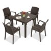 Juego de comedor para exterior 4 sillas 1 mesa con vidrio chocolate — vista 2