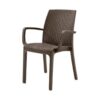 Juego de comedor para exterior 4 sillas 1 mesa con vidrio chocolate — vista 3