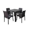Juego de comedor para exterior 4 sillas 1 mesa con vidrio gris — vista 1