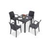 Juego de comedor para exterior 4 sillas 1 mesa con vidrio gris — vista 2