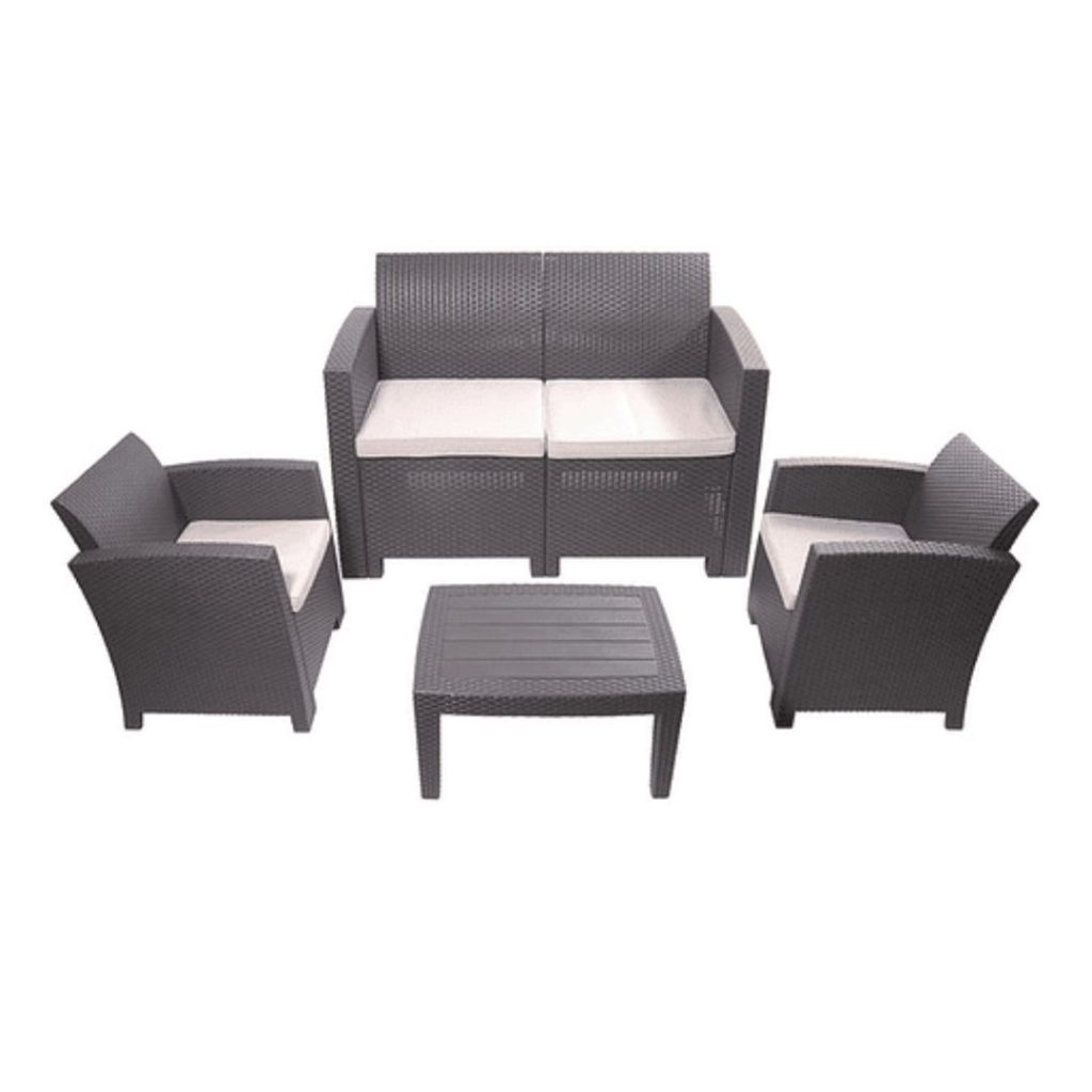 Juego de sillones kennedy 3 sofás mas 1 mesa de centro gris