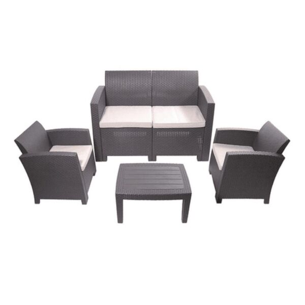 Juego de sillones kennedy 3 sofás mas 1 mesa de centro gris