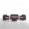 Juego de sillones kennedy 3 sofás mas 1 mesa de centro chocolate — vista 1