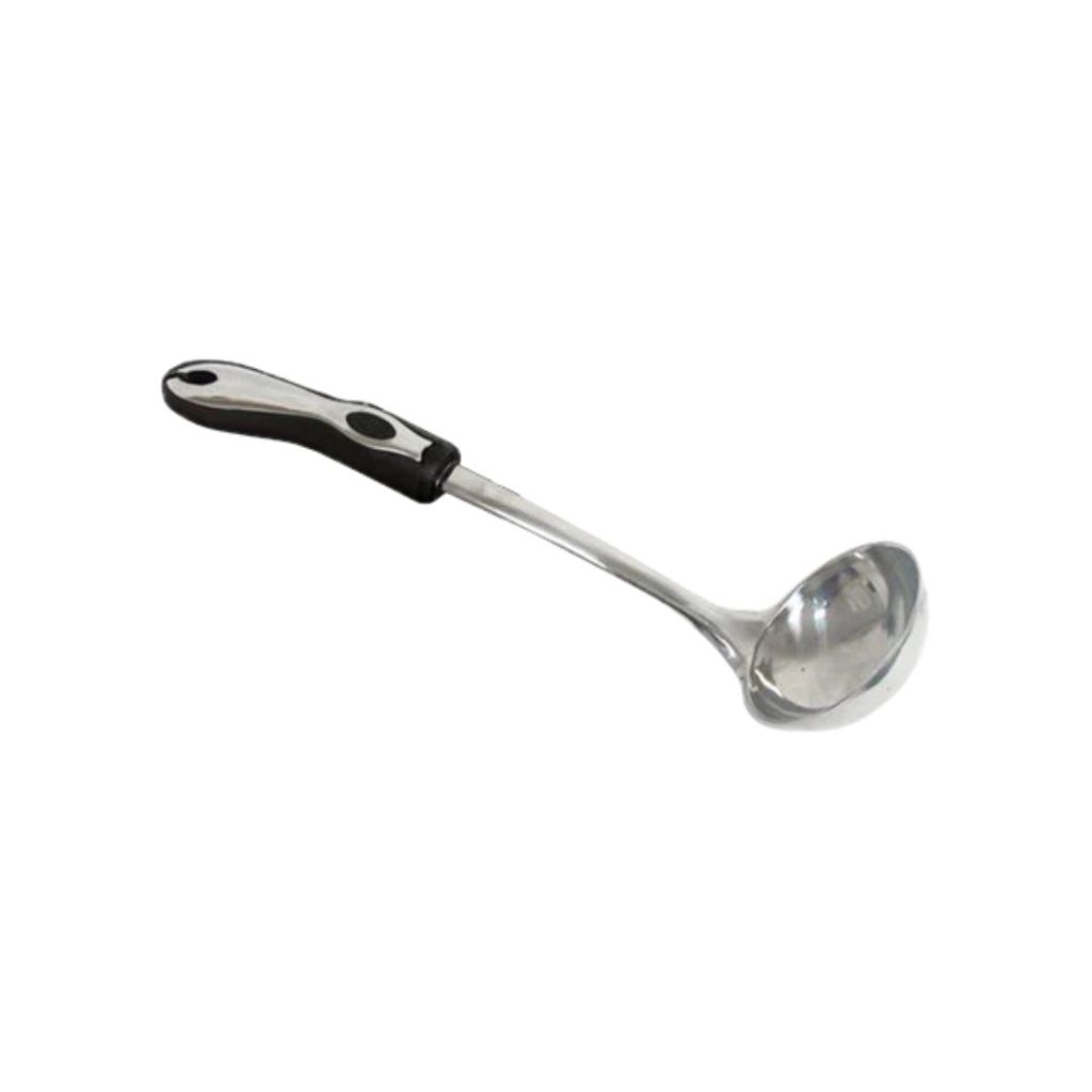 Cucharon de cocina metálico mango negro