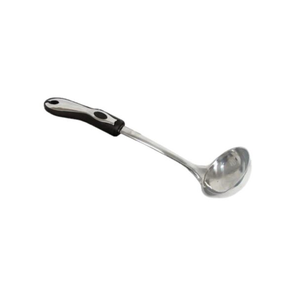 Cucharon de cocina metálico mango negro