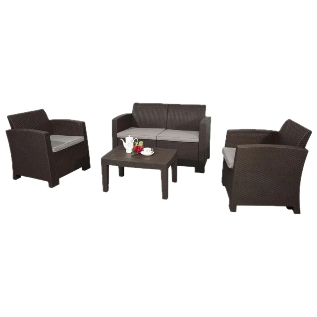 Juego de sillones kennedy 3 sofás mas 1 mesa de centro chocolate