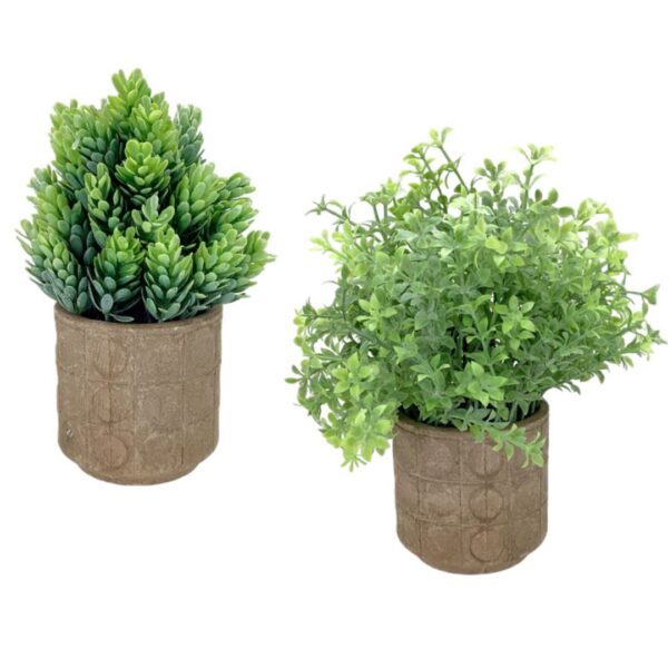 Maceta con planta artificial